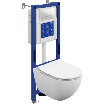 Комплект CERSANIT BRASKO SMART DPL EO slim инсталляция AQUA 40 SMART M кнопка ESTETICA пластик белый LP
