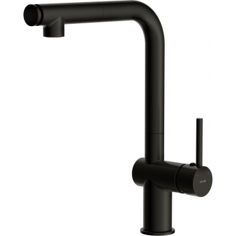 Смеситель CERSANIT для кухни FLAVIS однорычажный с выдвижным изливом два режима, черный