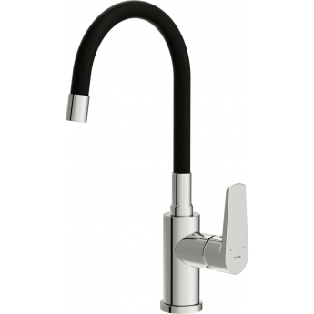 Смеситель CERSANIT для кухни MODUO однорычажный с гибким изливом, хром